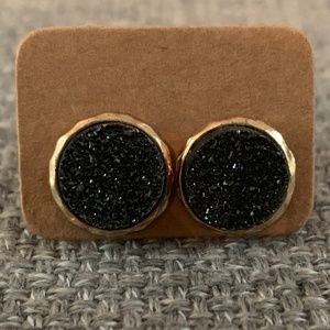ROUND BLACK RHINESTONE EARRINGS*BUNDLE*
